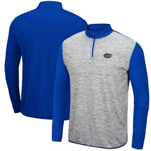 Florida Gators Shirt Mens 2XL Grey Blue Colosseum Prospect 1/4 Zip Pullover
